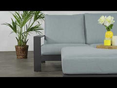 Ex Display Lincoln Charcoal - Corner Garden Sofa Group with Ottoman and Recliner Chair