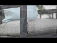 Domingo 4 Seater Dining Table with Sergio Dining Chairs - Light Grey Cushions