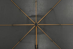 Hawaii Deluxe 300cm x 300cm Teak Effect Pole Square Cantilever Parasol with 90kg Moveable Granite Base
