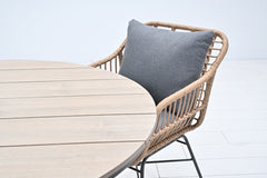 Edison Natural - Four Seater Round Dining Suite with Margriet Chairs
