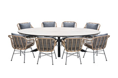 Margriet Natural - Eight Seater Oval Dining Suite