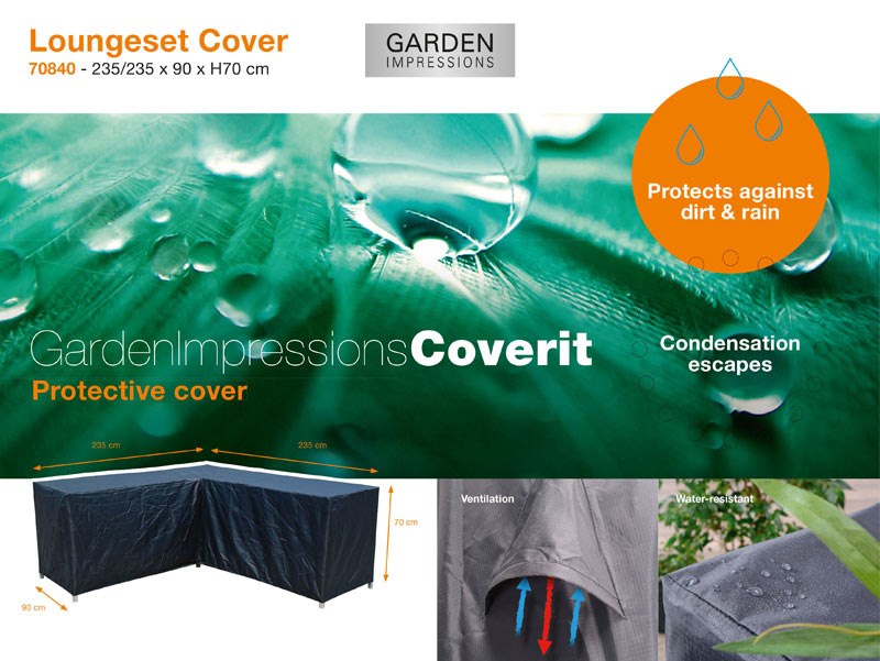 Coverit Corner L-Shaped 235cm x 235cm x 90cm x 70cm