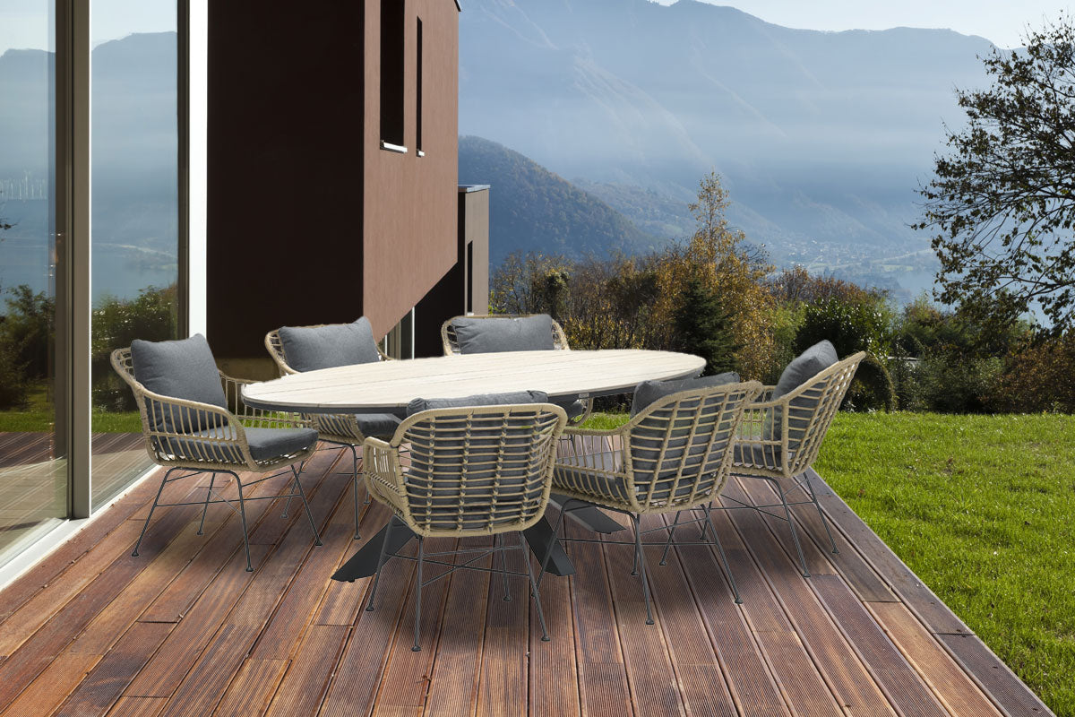 Margriet Natural - Six Seater Oval Dining Suite