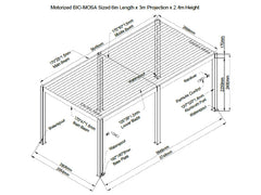 Sagres 6m x 3m Free Standing Pergola