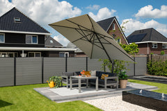 Hawaii 300cm x 300cm Square Cantilever Parasol with 90kg Moveable Granite Base
