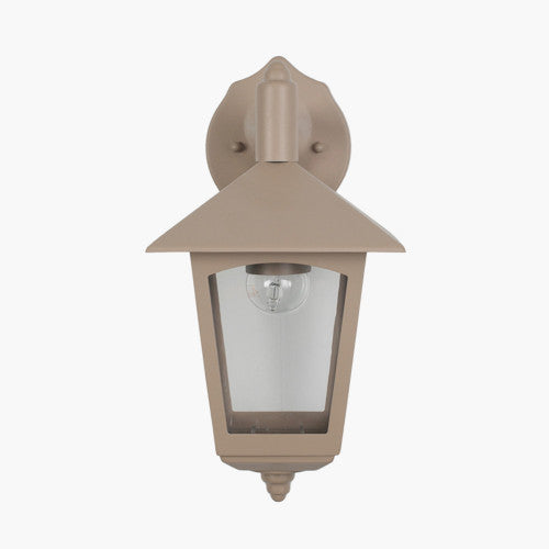 Snug Taupe Panelled Lantern Wall Downlighter